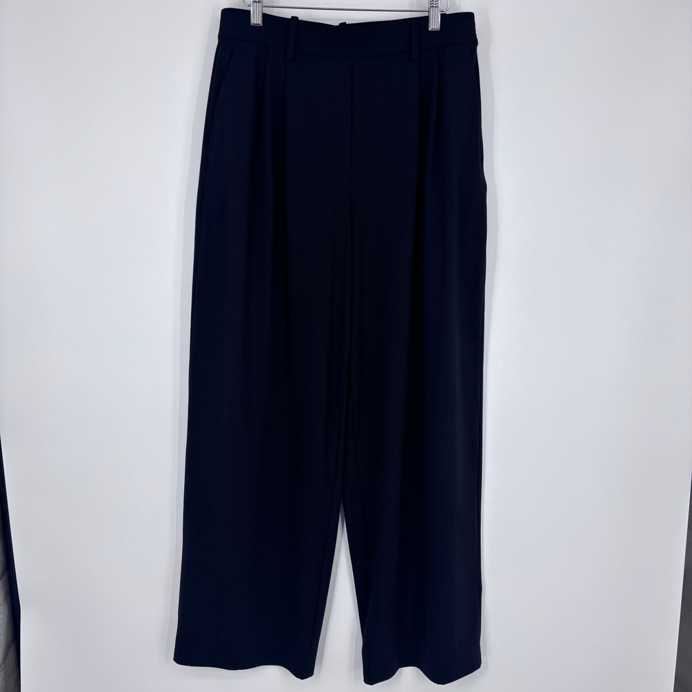 Lululemon Daydrift High-Rise Wide-Leg Trouser Sz L Black Pleated Pants LW5HKNS - Picture 1 of 9